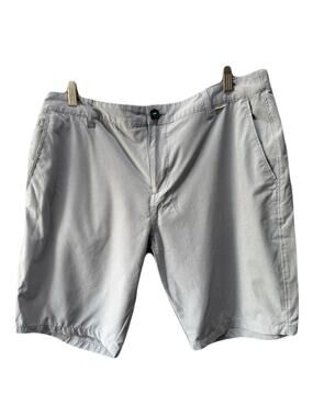 Linksoul Boardwalker Flat Front Stretch Mens Gray Golf Casual Travel Shorts 35
